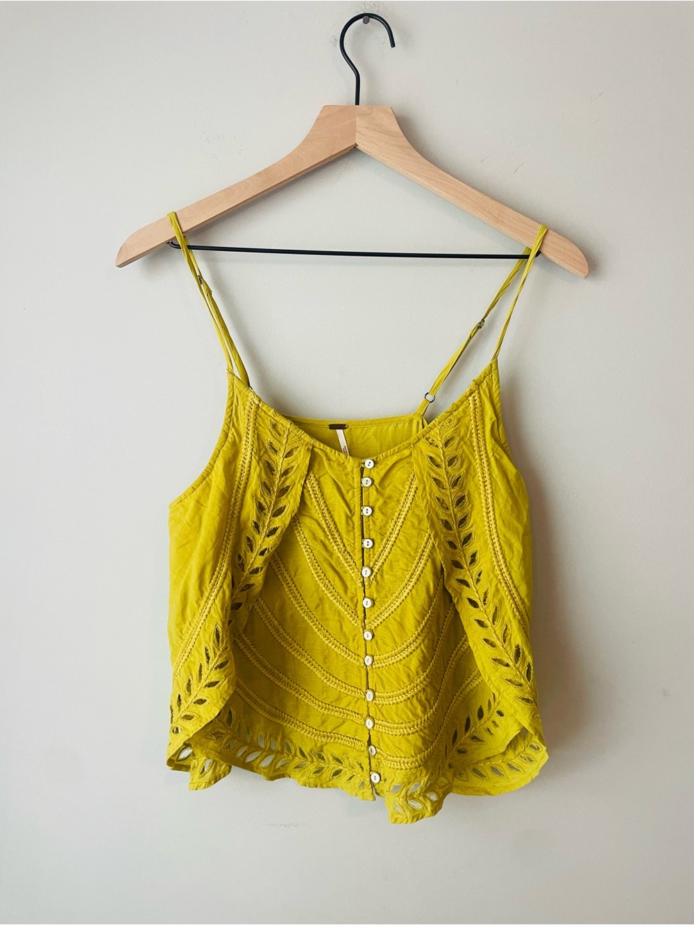 Free People Eyelet Button-Front Tank Top